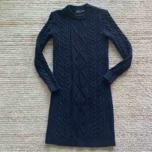 Polo Ralph Lauren Cable Knit Sweater Dress Navy Size XS